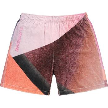Pantalones Cortos Supreme Geo Velour Rosas | Supreme 265LH